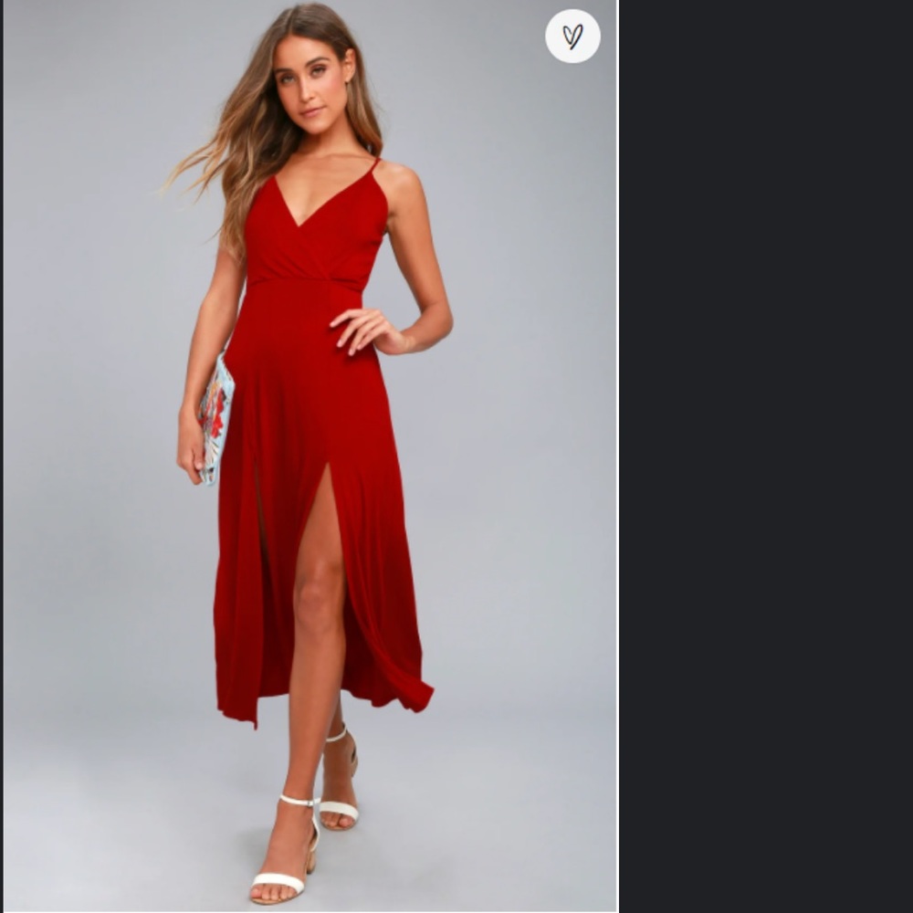 Lulu’s Time to Tango Red Midi Dress